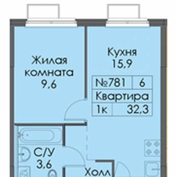 Сдается 1-комнатная квартира, 31,9 м²