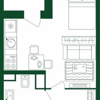 Продается 1-комнатная квартира, 29,4 м²