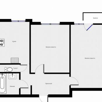 Сдается 2-х комнатная квартира, 51,3 м²