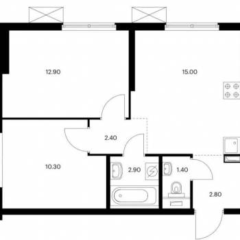 Сдается 2-х комнатная квартира, 47,7 м²