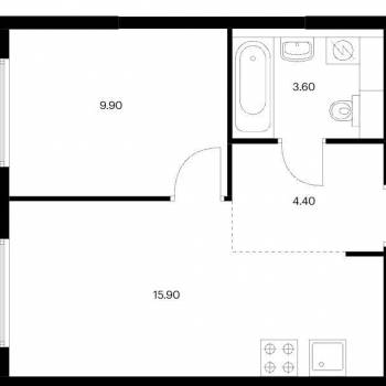 Сдается 1-комнатная квартира, 33,8 м²