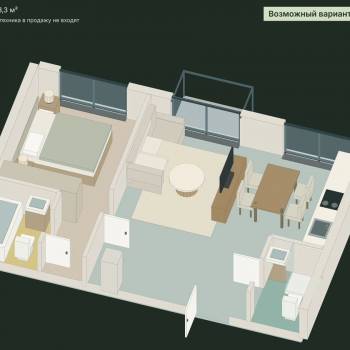 Продается 2-х комнатная квартира, 53,3 м²