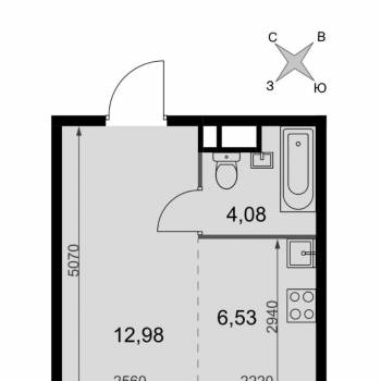 Продается 1-комнатная квартира, 23,6 м²