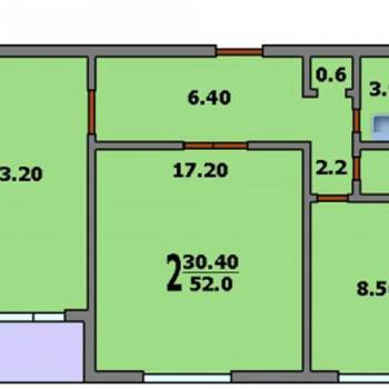Сдается 2-х комнатная квартира, 52 м²