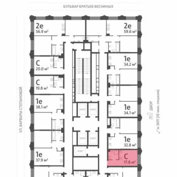 Продается 1-комнатная квартира, 17,8 м²
