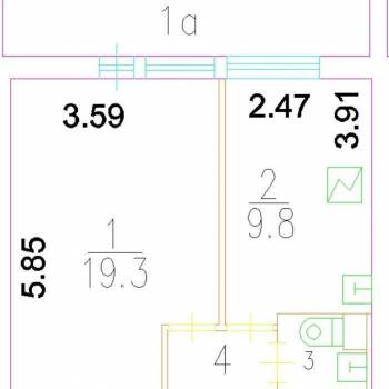 Продается 1-комнатная квартира, 34,7 м²