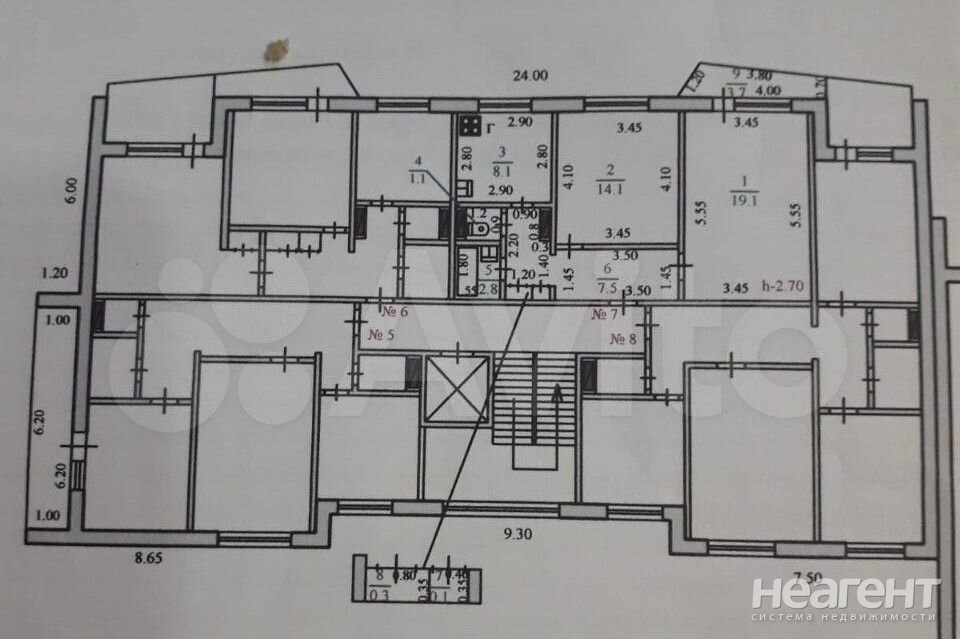 Продается 2-х комнатная квартира, 53,1 м²