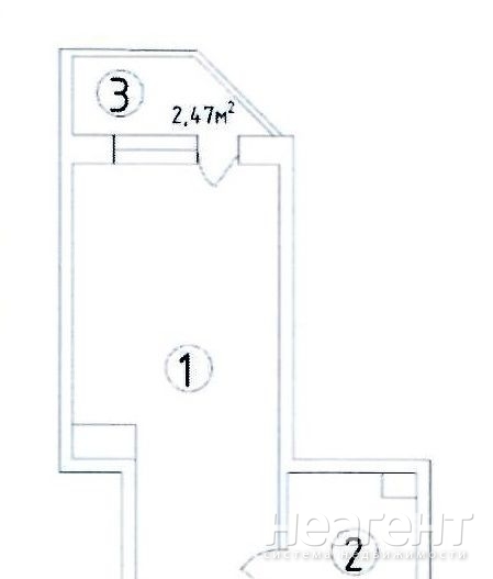 Продается 1-комнатная квартира, 22,1 м²