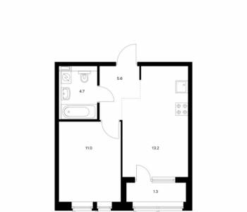 Продается 1-комнатная квартира, 35,8 м²