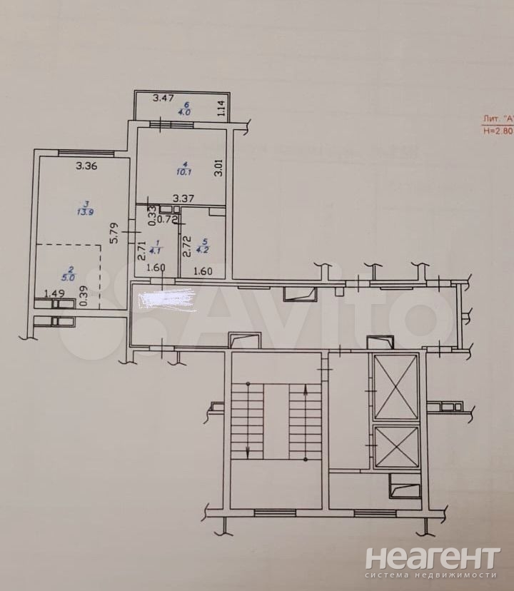 Продается 2-х комнатная квартира, 71 м²