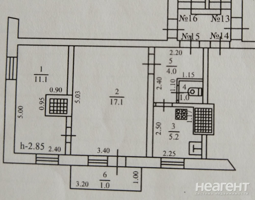 Продается 2-х комнатная квартира, 38 м²