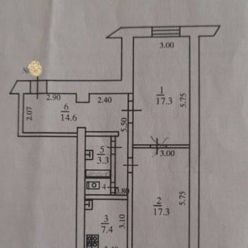 Продается 2-х комнатная квартира, 62 м²