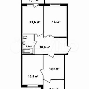 Продается Многокомнатная квартира, 71 м²
