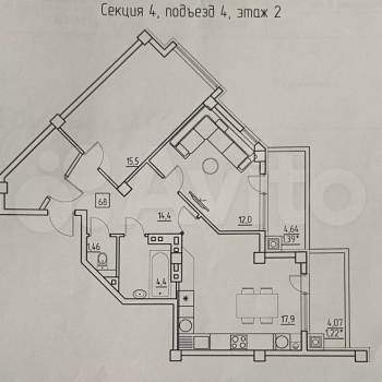 Продается 2-х комнатная квартира, 68 м²