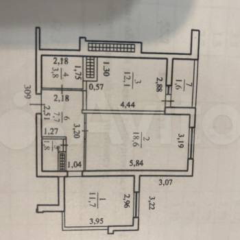 Продается 2-х комнатная квартира, 56 м²
