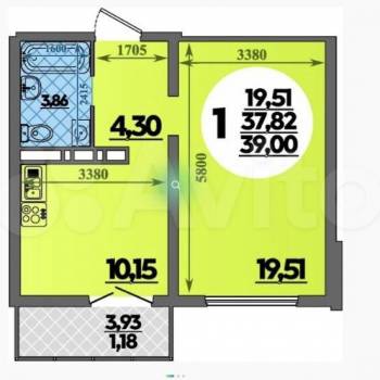 Продается 2-х комнатная квартира, 65 м²