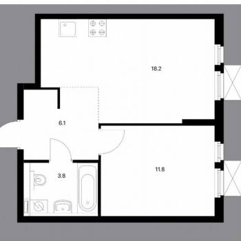 Продается 1-комнатная квартира, 39 м²