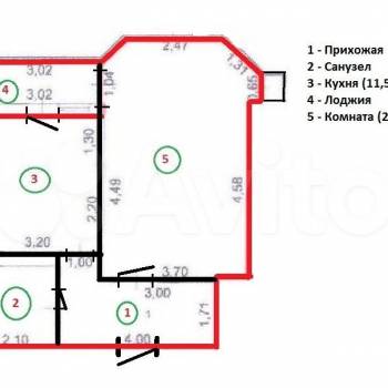 Сдается 1-комнатная квартира, 45 м²