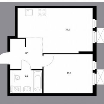Сдается 1-комнатная квартира, 40 м²