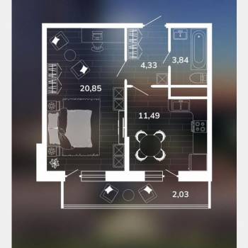 Продается 1-комнатная квартира, 48 м²