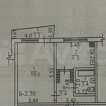 Продается 1-комнатная квартира, 38,2 м²