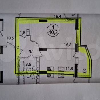 Сдается 1-комнатная квартира, 41 м²