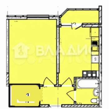 Продается 1-комнатная квартира, 40,2 м²