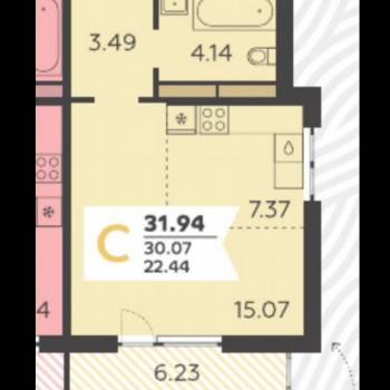 Продается 1-комнатная квартира, 30 м²