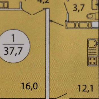 Продается 1-комнатная квартира, 38 м²