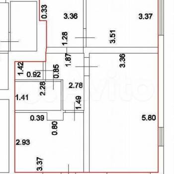 Продается 2-х комнатная квартира, 56,1 м²