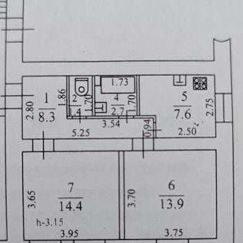 Продается 2-х комнатная квартира, 49 м²