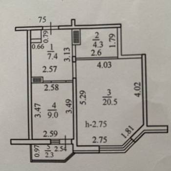 Продается 1-комнатная квартира, 41,2 м²