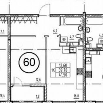 Продается 1-комнатная квартира, 40 м²