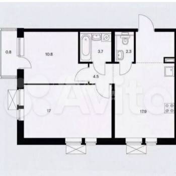 Продается 2-х комнатная квартира, 56 м²