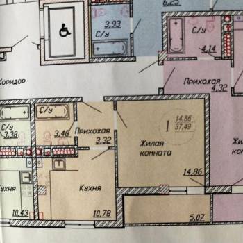 Продается 1-комнатная квартира, 38 м²