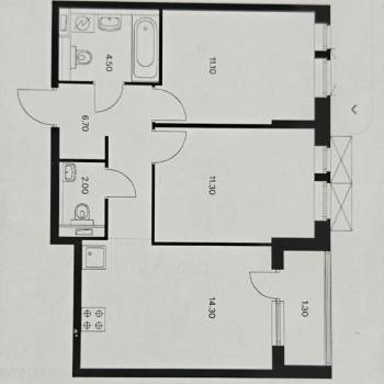 Продается 2-х комнатная квартира, 51,2 м²