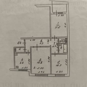 Продается 3-х комнатная квартира, 64,8 м²
