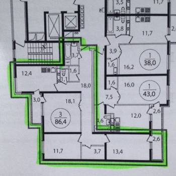 Продается 3-х комнатная квартира, 86,4 м²