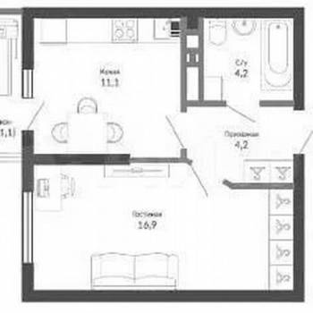 Продается 1-комнатная квартира, 38 м²