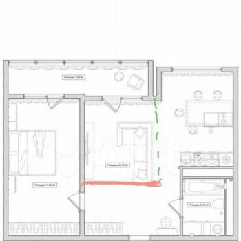 Продается 2-х комнатная квартира, 61 м²
