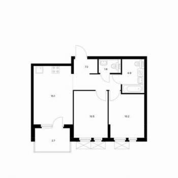 Продается 2-х комнатная квартира, 52,2 м²