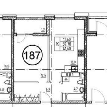 Продается 1-комнатная квартира, 43,5 м²