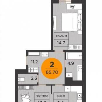 Продается 2-х комнатная квартира, 70 м²