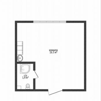 Продается 1-комнатная квартира, 17,7 м²