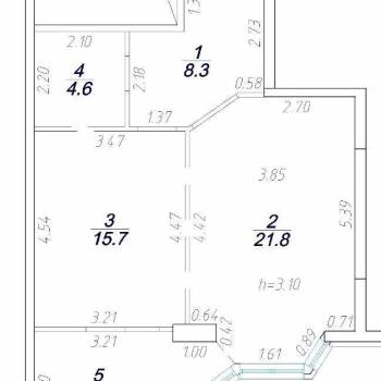 Продается 1-комнатная квартира, 56,4 м²