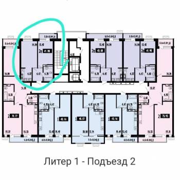 Продается 2-х комнатная квартира, 41 м²