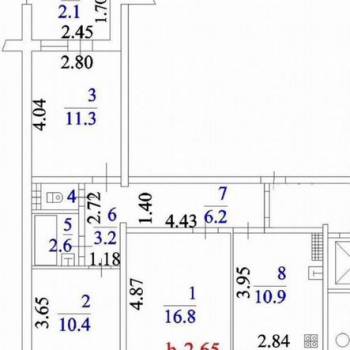 Продается 3-х комнатная квартира, 65,4 м²