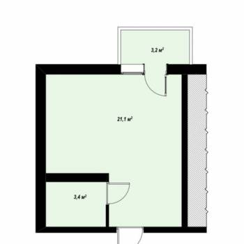 Продается 1-комнатная квартира, 24,5 м²