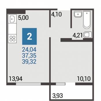 Сдается 1-комнатная квартира, 40 м²