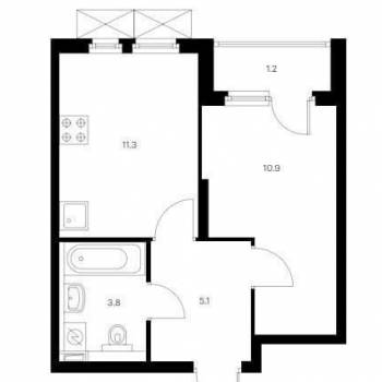 Продается 1-комнатная квартира, 32 м²